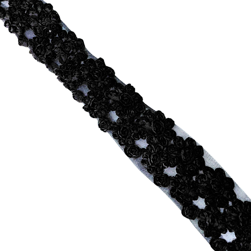 ROSE TRIM-9.50 CM-BLK