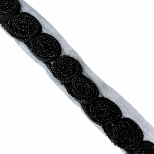 ROSE TRIM-5.00 CM-BLACK