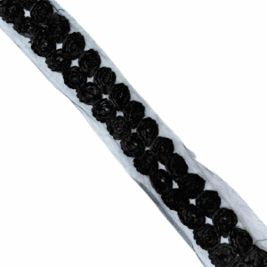 ROSE TRIM-7.50CM-BLK