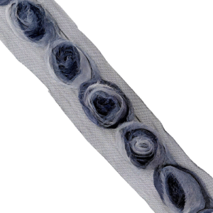 ROSE TRIM-9.50CM-BLU/GRY